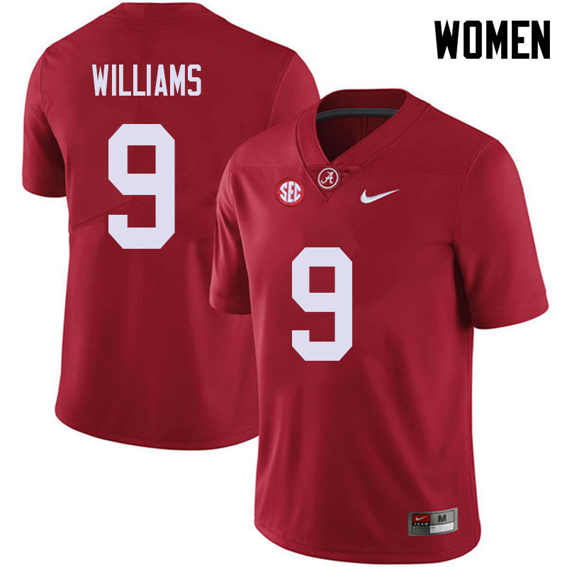 Women #9 Xavier Williams Alabama Crimson Tide College Football Jerseys Sale-Red
